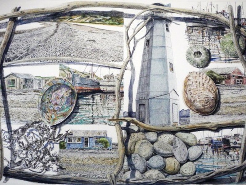 The Boulder Bank - Patrick White painting