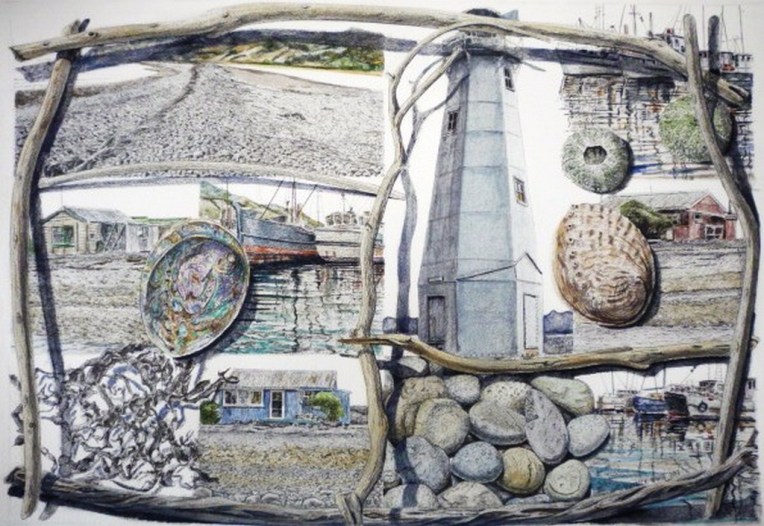 The Boulder Bank - Patrick White painting